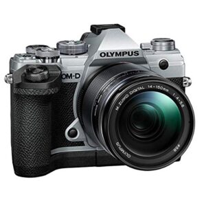 Olympus OM-D E-M5 Mark III 21.8MP Mirroless Digital Camera with M.Zuiko Digital ED 12-45mm F4.0 PRO Lens, Silver ECG-5 External Metal Grip