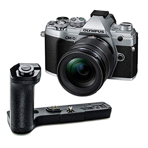 Olympus OM-D E-M5 Mark III 21.8MP Mirroless Digital Camera with M.Zuiko Digital ED 12-45mm F4.0 PRO Lens, Silver ECG-5 External Metal Grip