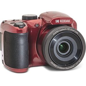 Kodak PIXPRO AZ255 Digital Camera + SanDisk 32GB Memory Card (2) + Digital Camera/Video Case (Red)