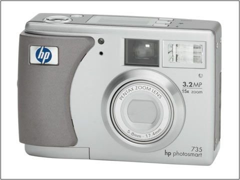 HP PhotoSmart 735 - Digital camera - compact - 3.2 Mpix - optical zoom: 3 x - supported memory: MMC, SD