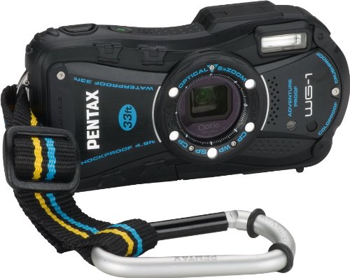 Pentax Optio WG-1 Adventure Series 14 MP Waterproof Digital Camera with 5x Wide-Angle Optical Zoom (Black)