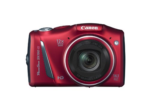 Canon PowerShot SX150 IS 14.1 MP Digital Camera with 12x Wide-Angle Optical Image Stabilized Zoom with 3.0-Inch LCD (Red) (OLD MODEL)