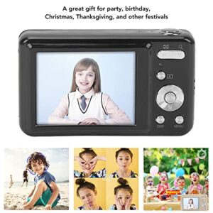 Digital Camera, 2.7in 48MP High Definition 8X Optical Zoom Portable Vlogging Camera, USB Rechargeable LED Fill Light ABS Metal Mini Compact Camera for Children, Beginners, Students, Adults(Black)