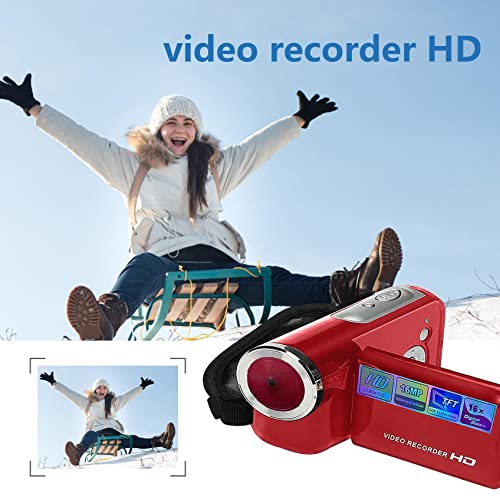 New 16 Million Megapixel Difference Digital Camera with Built-in Fil-l Light Student Gift Camera Entry-Level Camera 2.0 Inch Tft LCD,Gifts for Kids (Red)