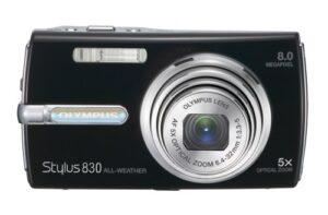 olympus stylus 830 8mp digital camera with dual image stabilized 5x optical zoom (black)