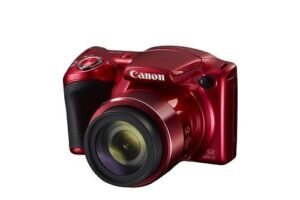 canon powershot sx420 digital camera w/ 42x optical zoom – wi-fi & nfc enabled (red) (renewed)