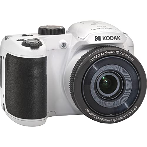 Kodak PIXPRO AZ255 Digital Camera + SanDisk 32GB Memory Card (2) + Digital Camera/Video Case (White)