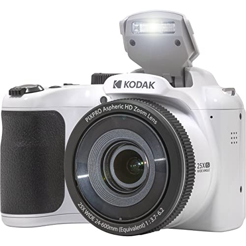 Kodak PIXPRO AZ255 Digital Camera + SanDisk 32GB Memory Card (2) + Digital Camera/Video Case (White)