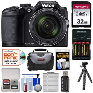 nikon coolpix b500 wi-fi digital camera (black) with 32gb card + batteries & charger + case + tripod kit (renewed)