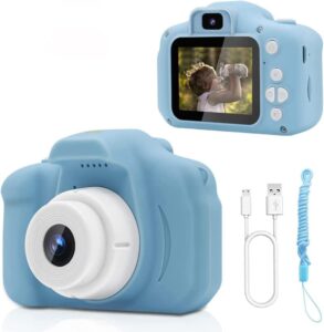 kids camera, 1080p video 2.0-inch screen front and rear camera digital cameras for boys and girls gift age 3-9 years,blue