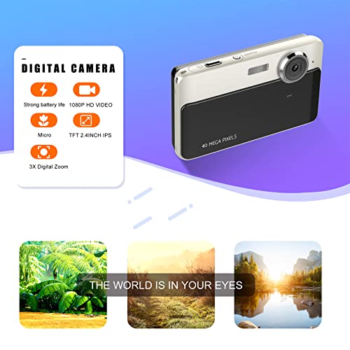 Blaslw Digital Camera 1080P HD 40MP Pocket Rechargeable Camera 3X Digital Zoom, 2.8inch LCD Screen,Compact Mini 9.5x5.8x2.2cm/3.74x2.28x0.86 inch HD 1080P Digital Camera Digital Camera 1080P HD