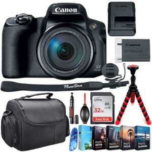 canon powershot sx70 hs digital camera – 4k uhd camera bundle + 32gb ultra speed memory + photo/video editing package & black