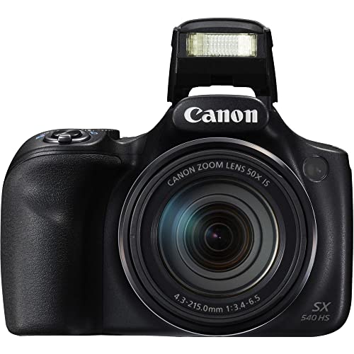 Canon PowerShot SX540 HS Digital Camera (1067C001), 64GB Card, 2 x NB-6L Battery, Color Filter Kit, Filter Kit, Corel Photo Software, Charger, Card Reader, LED Light + More (Renewed)