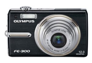olympus stylus fe-300 12mp digital camera with dual image stabilized 3x optical zoom (black)