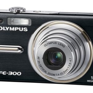 Olympus Stylus FE-300 12MP Digital Camera with Dual Image Stabilized 3X Optical Zoom (Black)