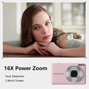 1080p High-Definition Digital Camera 44 Million Photos 16x Digital Zoom Camera Anti-Shake Proof Home Camera,Electronic Anti-Shake, Face Distinguish, Ideal Xmas Gifts for Family