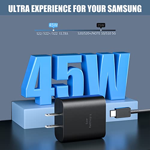 45W USB-C Super Fast Charger Type C Wall Plug Adapter Quick Charging Block for Samsung Galaxy S22/S22 Ultra/S22 Plus,Note 10/Note 10+/Note 20/S20/S21/S10/S9/S8, Galaxy Tab S7/S7+/S8/S8+/S8 Ultra