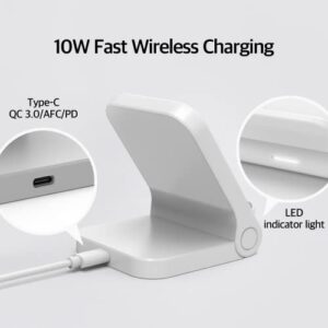 2C2Y for Galaxy Z Flip 4 Wireless Charger Compatible with Samsung Galaxy Z Flip 4, Z Flip 3, Z Flip 2 Qi-Certified 10W Fast Wireless Charging Stand (White)