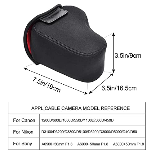 CADeN DSLR SLR Camera Sleeve Case with Neoprene Protection, Compatible for Nikon, Canon, Pentax, Sony and ect.(Medium Black)