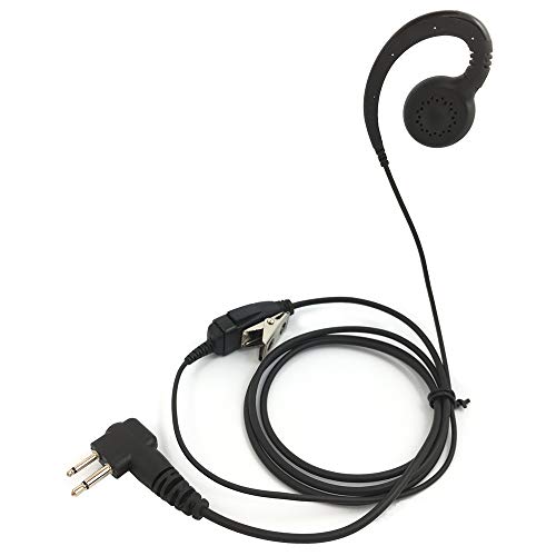 PROMAXPOWER 1-Wire C-Shape Swivel Earpiece Headset with PTT Button Mic for Motorola Two-Way Radio Walkie Talkies CP100, CP185, CP200, CLS1110, CLS1410, EP450 (1-Pack)