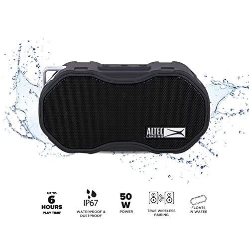 Altec Lansing Baby Boom XL - Waterproof Bluetooth Speaker, Wireless & Portable for Travel & Outdoor Use, Deep Bass & Loud Sound, 1 Pack, Black