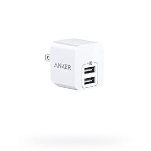 Anker PowerPort Mini Dual Port Phone Charger, Super Compact USB Wall Charger 2.4A Output & Foldable Plug for iPhone 11/11 Pro/Max/8/7/X, iPad Pro/Air 2/Mini 4, Samsung and More