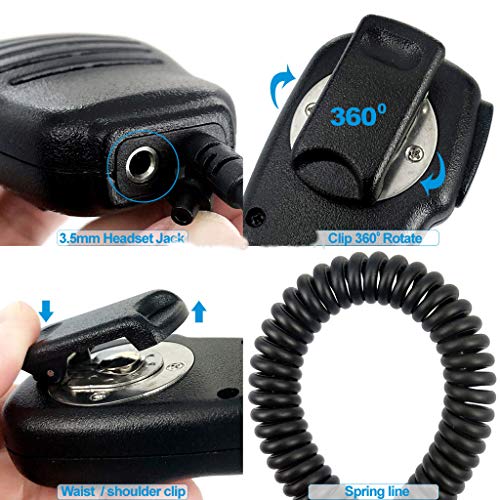 FANVERIM Handheld Shoulder Speaker Mic Compatible with Midland LXT630VP3 LXT600VP3 LXT500VP3 GXT1000VP4 GXT1050VP4 GXT1030VP4 T71VP3 G5 M99 75-785 75-810 75-822 SP-410 2 Way Radio