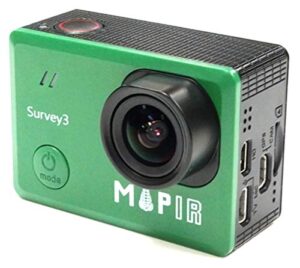 mapir survey3w ndvi mapping camera ocn orange+cyan+near infrared filter 3.37mm f/2.8 no distortion wide angle gps touch screen 2k 12mp hdmi wifi pwm trigger drone mount