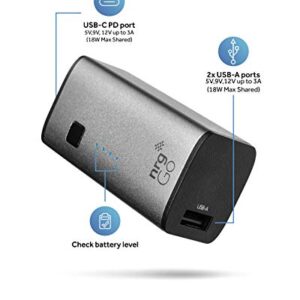 nrgGo Powerbank 5000 mAh Portable Charger, Mini Power Bank USB C, 18W PD Battery Pack 5000mAh, Battery Phone Charger for iPhone, Samsung and More