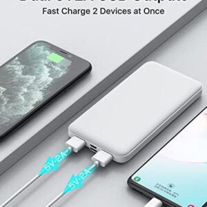 Jassco Portable Charger Power Bank, 12000mAh Dual USB Battery Pack, Fast Charge with USB C & Micro USB Input, Slim & Light Backup Charger Compatible with iPhone 14/13/12, Galaxy, Pixel, iPad and More