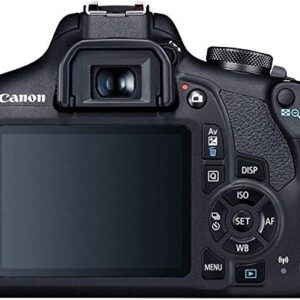 Canon EOS 2000D Rebel T7 Kit with EF-S 18-55mm f/3.5-5.6 III Lens + Accessory Bundle Model Electronics Cloth (Renewed) Black