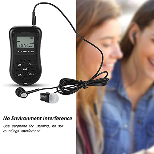 Personal FM Walkman Radio, Mini Digital Tuning Portable Radio, LCD Display & Earphone Tuning Superior Reception Walkman Radio 60-108MHz