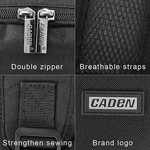 CADeN Camera Backpack Bag for DSLR/SLR Mirrorless Camera Waterproof with 14 inch Laptop Compartment, USB Charging Port, Tripod Holder, Rain Cover, Camera Case Compatible for Sony Canon Nikon Black S