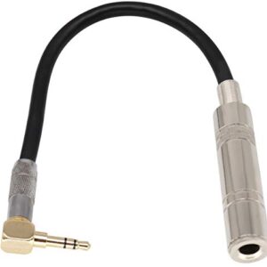 AAOTOKK 90 Degree 1/8 to 1/4 Stereo Adapter Cable, TRS 90 Degree 3.5mm Male to 6.35mm Female Stereo Audio Adapter for Amplifiers, Guitar,Home Theater Devices,Laptop etc.(9inch/24cm）