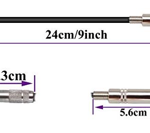 AAOTOKK 90 Degree 1/8 to 1/4 Stereo Adapter Cable, TRS 90 Degree 3.5mm Male to 6.35mm Female Stereo Audio Adapter for Amplifiers, Guitar,Home Theater Devices,Laptop etc.(9inch/24cm）