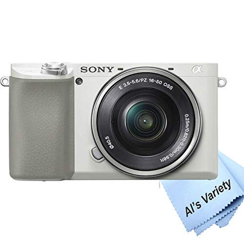 Sony Alpha a6100 (White) Mirrorless Digital Camera with 16-50mm Lens + 32GB Card, Tripod, Case, and More (18pc Bundle) (Renewed)