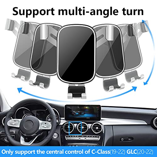 LUNQIN Car Phone Holder For 2019-2021 Mercedes Benz C-Class c260 c200 c300 and 2020-2022 GLC-Class GLC260 GLC300 [Big Phones With Case Friendly] Auto Accessories Interior Decoration Mobile Phone Mount