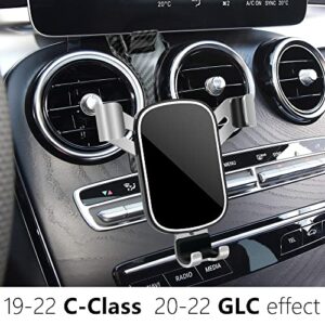 LUNQIN Car Phone Holder For 2019-2021 Mercedes Benz C-Class c260 c200 c300 and 2020-2022 GLC-Class GLC260 GLC300 [Big Phones With Case Friendly] Auto Accessories Interior Decoration Mobile Phone Mount