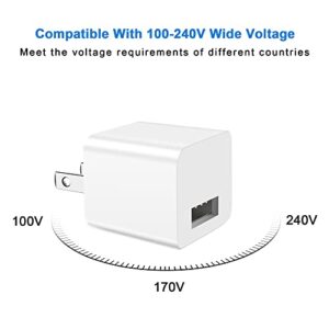 USB Wall Charger Block 4Pack 5V 1A Cube USB Plug Power Charging Adapter Brick for Apple iPhone Xs Max XR 8 Plus IPad Cell Phone Box
