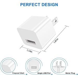 USB Wall Charger Block 4Pack 5V 1A Cube USB Plug Power Charging Adapter Brick for Apple iPhone Xs Max XR 8 Plus IPad Cell Phone Box