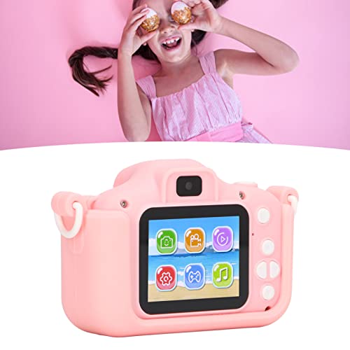 Kids Camera, Mini Cute Portable High Definition Kids Camera 20MP Pink Cartoon Style Video Recording Easy Operation Child Camera for Photo Game Outdoor