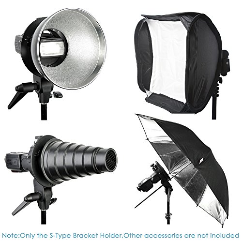 Neewer® 2 Pieces S-Type Bracket Holder with Bowens Mount for Speedlite Flash Snoot Softbox Beauty Dish Reflector Umbrella