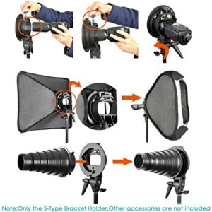 Neewer® 2 Pieces S-Type Bracket Holder with Bowens Mount for Speedlite Flash Snoot Softbox Beauty Dish Reflector Umbrella