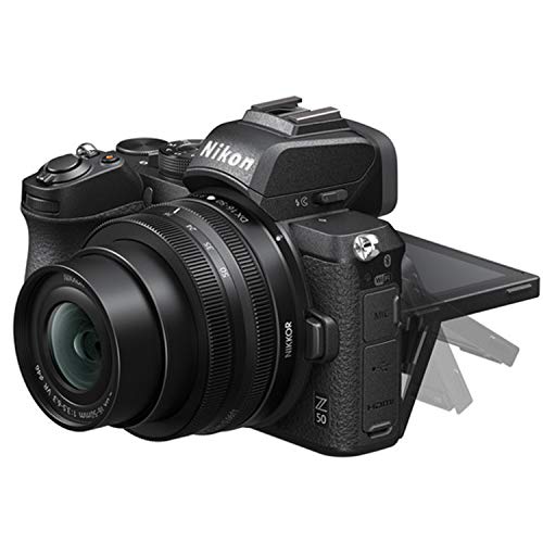 Nikon Z50 Mirrorless Digital Camera 20.9MP W/Nikkor Z 16-50mm Lens + Shot-Gun Microphone + LED Always on Light+ 64GB Extreme Speed Card, Gripod, Case, and More (26pc Video Bundle)