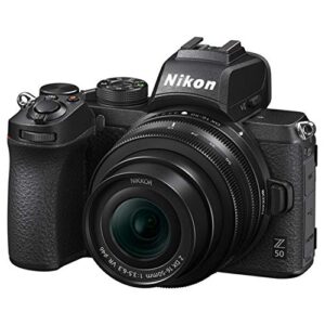 Nikon Z50 Mirrorless Digital Camera 20.9MP W/Nikkor Z 16-50mm Lens + Shot-Gun Microphone + LED Always on Light+ 64GB Extreme Speed Card, Gripod, Case, and More (26pc Video Bundle)