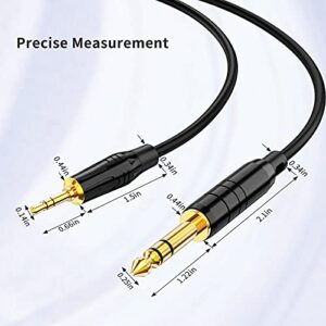 CableCreation Gold Plated 3.5mm 1/8" Male Stereo to 6.35mm 1/4" Male Stereo Audio Cable, 2 Meters/Black