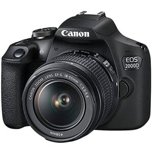 Canon EOS 2000D / Rebel T7 DSLR Camera with EF-S 18-55mm Zoom Lens + SanDisk 64GB Memory Card + Tripod + Case + Wideangle Lenses + ZeeTech Accessory Bundle (20pc Bundle) (Renewed)