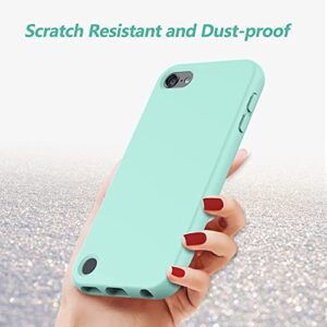 iPod Touch 7th/6th/5th Generation Case, iPod Touch case, Shockproof Silicone Case [with Built in Screen Protector] Full Body Heavy Duty Rugged Defender Cover Case for iPod Touch 7/6/5 (Green)