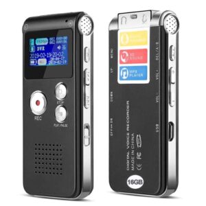 16gb digital voice activated recorder – voice recorder with playback – portable tape recorder audio recording device with noise reduction audio recorder for lectures meetings