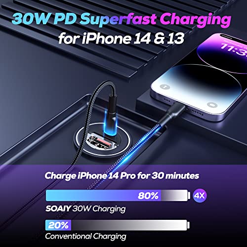 Car Charger USB C, PD 30W & QC 30W Fast Charging Car Charger Adapter [Ultra-Mini, Flush Fit, All Metal], Compatible with iPhone 14 13 12 Samsung S22/21/20 Pixel All Smartphone